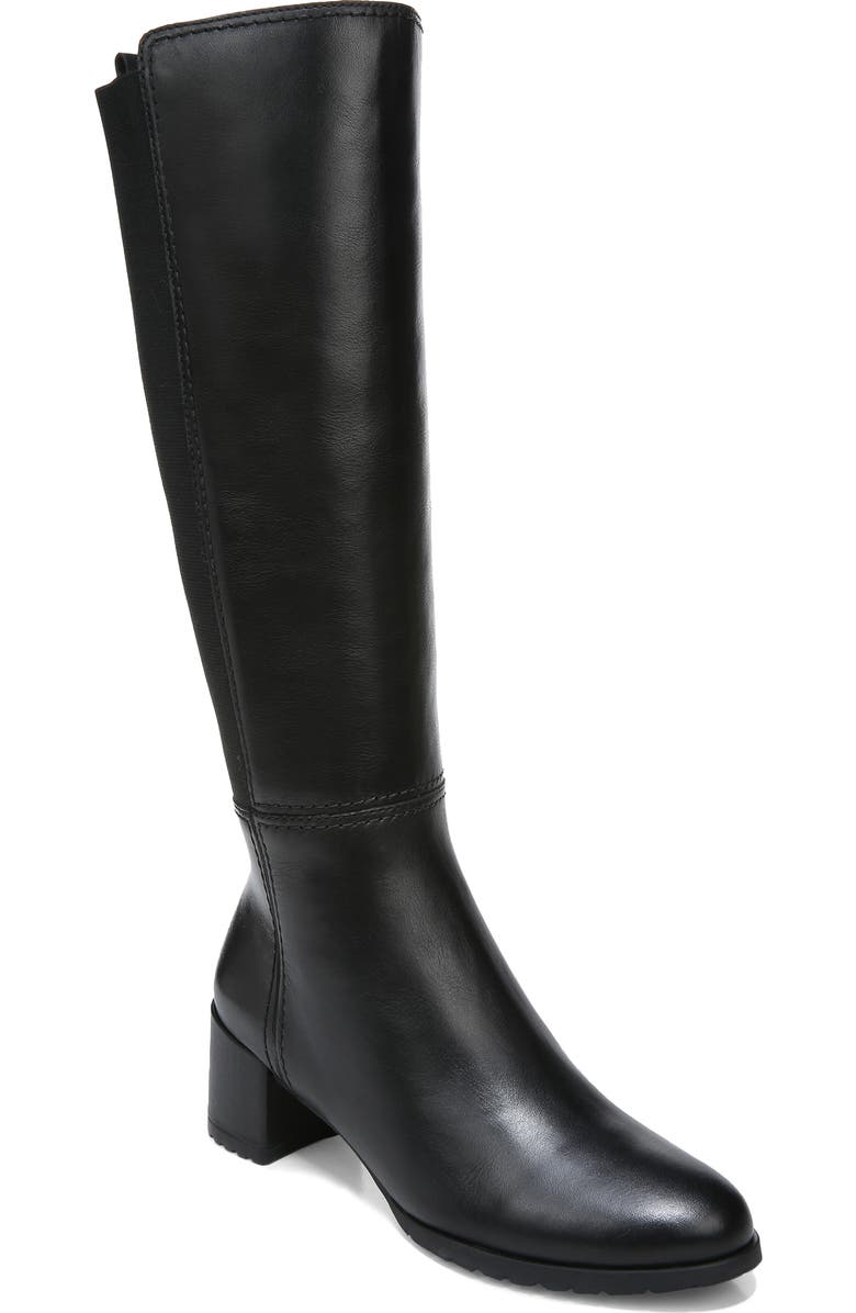 Naturalizer Brent Water Repellent Knee High Boot, Main, color, Black Lea