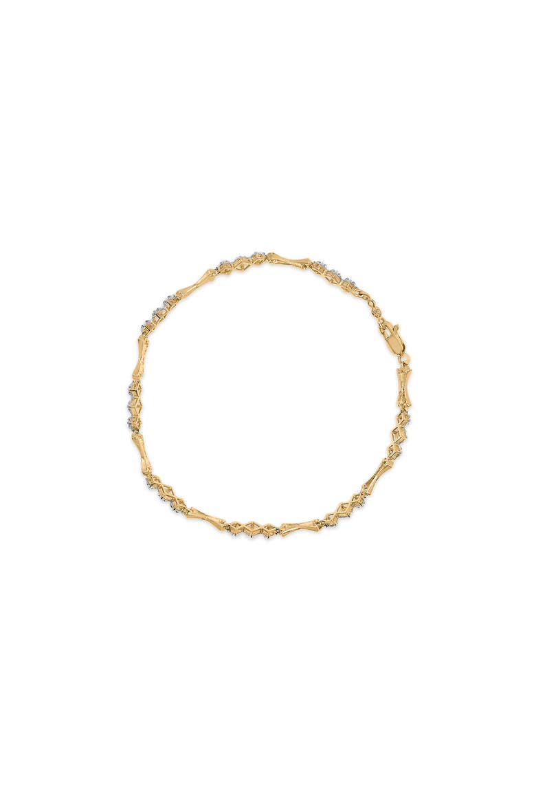 10k Gold 1/3 Cttw Diamond Miracle Set Bar and Link Bracelet - 7.75" Inches, Alternate, color, Yellow