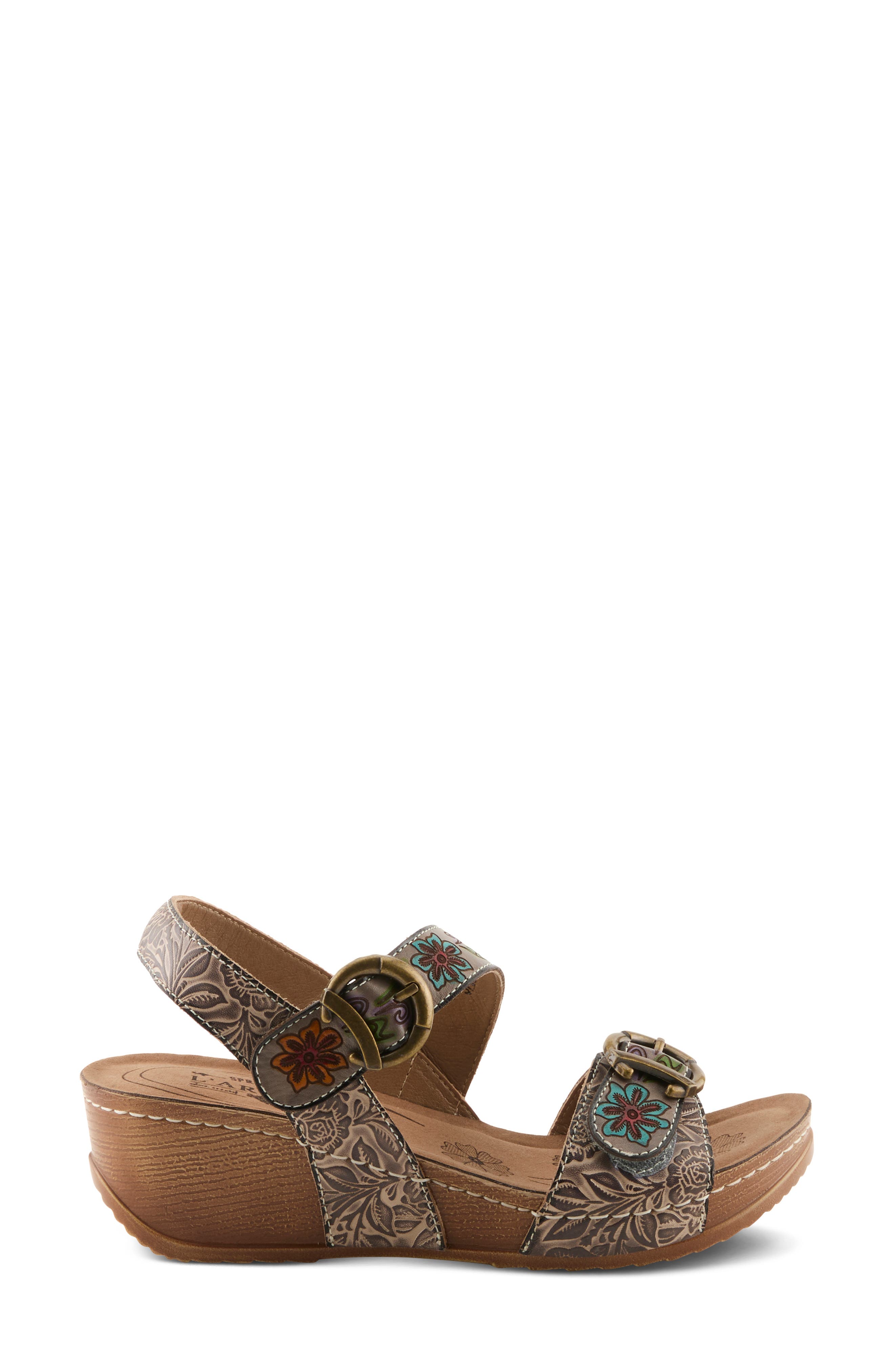 L'Artiste by Spring Step Gottaget Wedge Sandal, Alternate, color, Grey Multi