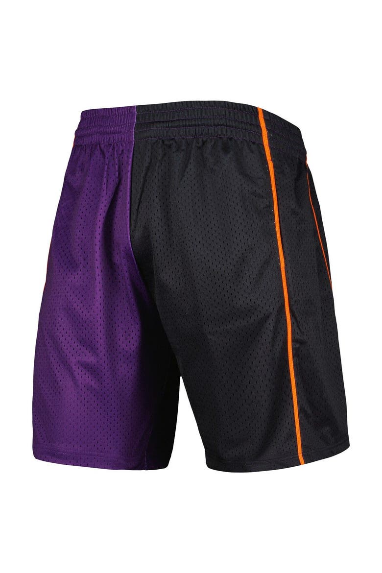 Men's Mitchell & Ness Black/Purple Phoenix Suns Hardwood Classics 2001 Split Swingman Shorts, Alternate, color, Black