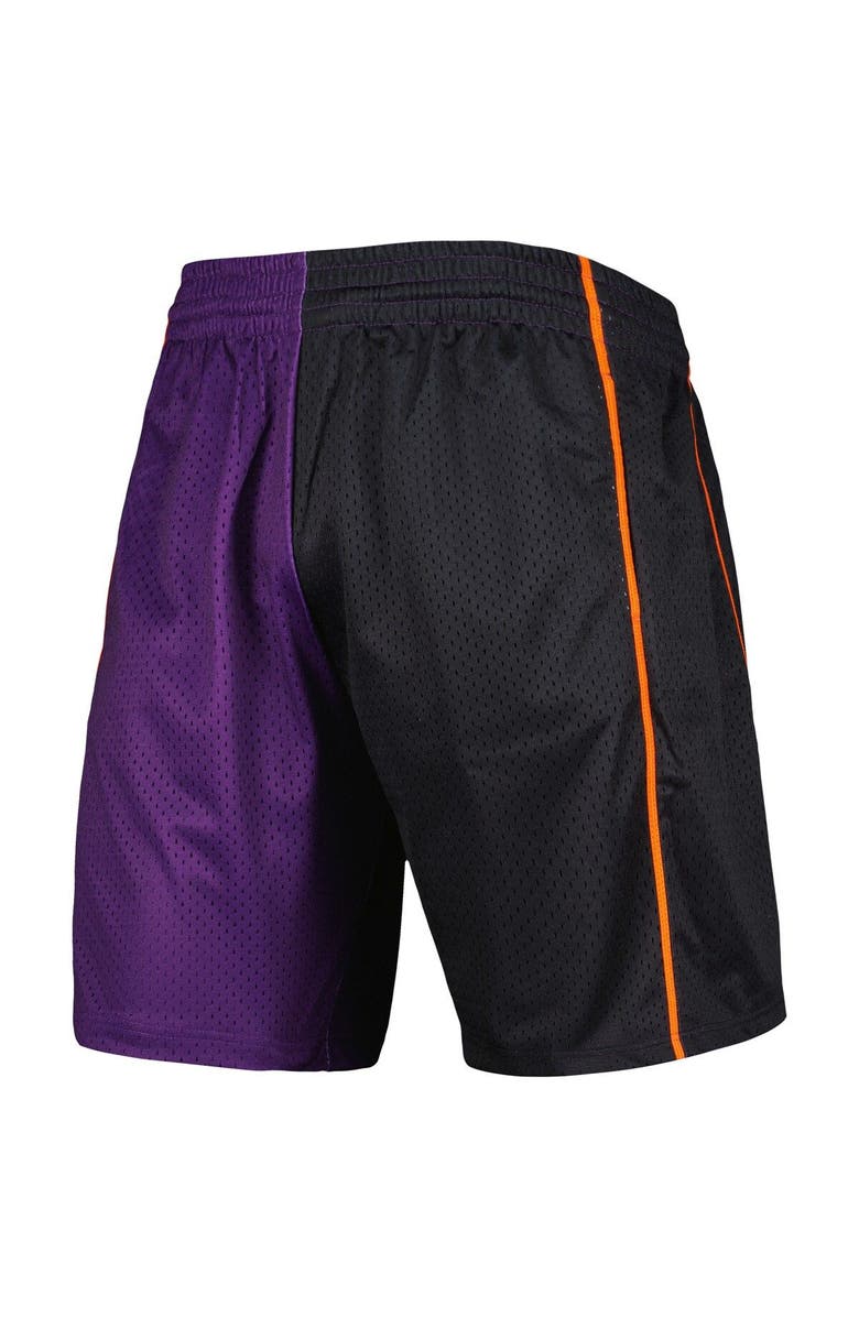 Mitchell & Ness Men's Mitchell & Ness Black/Purple Phoenix Suns Hardwood Classics 2001 Split Swingman Shorts, Alternate, color, Black