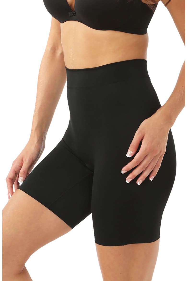 Mother Tucker Shortie High Waist Compression Shorts, Alternate, color, BLACK