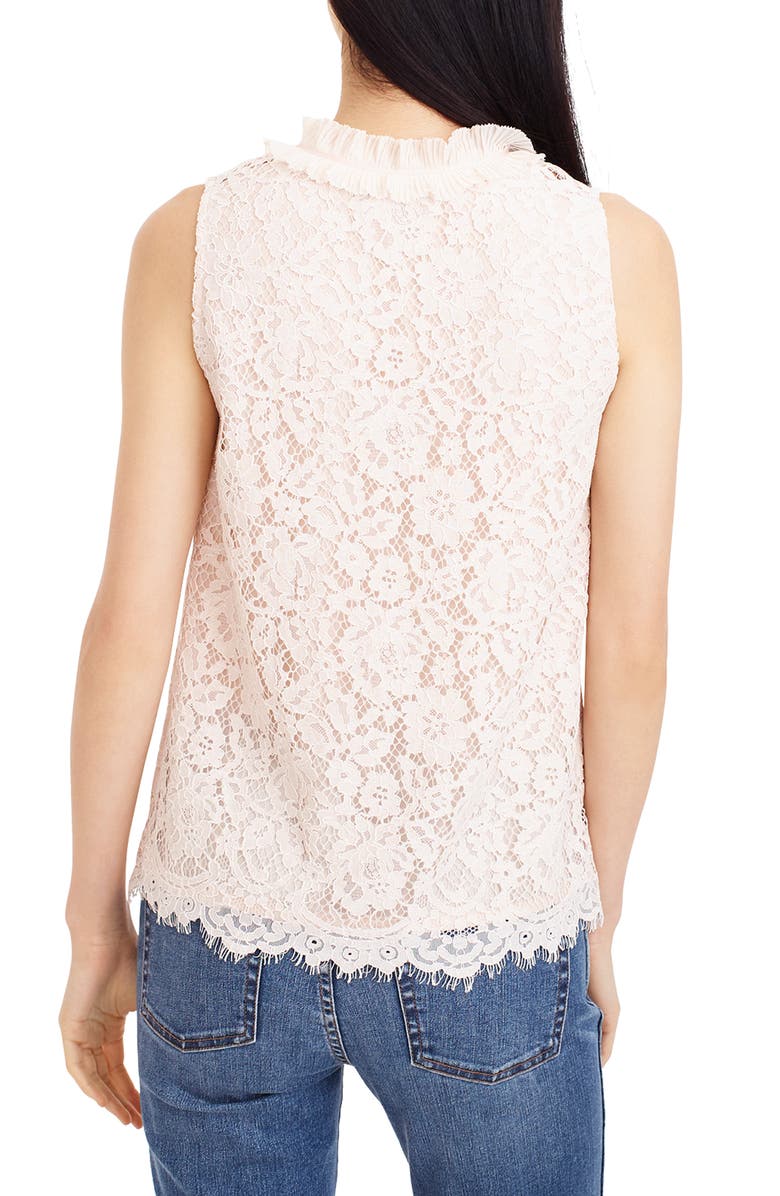 J.Crew Lace Ruffle Neck Top, Alternate, color, 