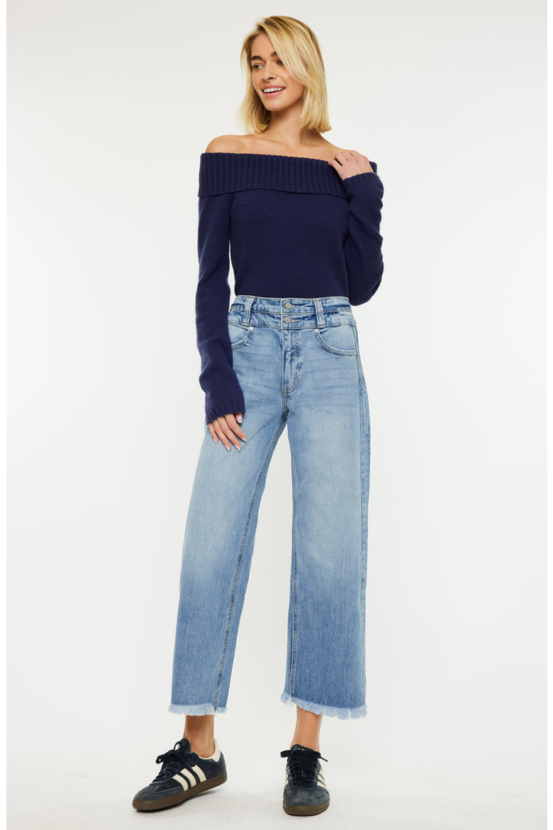 Gretchen Ultra High Rise Wide Leg Jeans, Alternate, color, Medium Wash