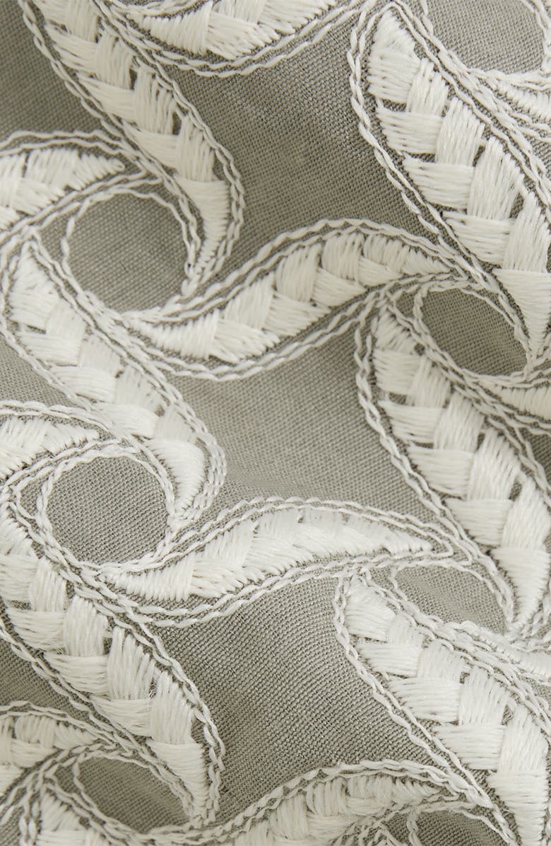 Reiss x Ché Palco Motif Embroidered Camp Shirt, Alternate, color, Sage/ White