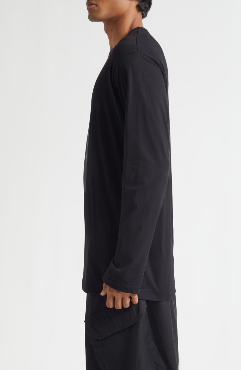 Yohji Yamamoto Basic Long Sleeve Graphic T-Shirt, Alternate, color, Black