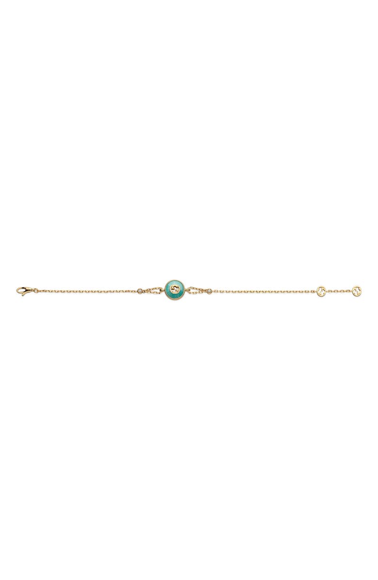 Gucci Interlocking GG 18K Gold & Diamond Chain Bracelet, Alternate, color, Yellow Gold