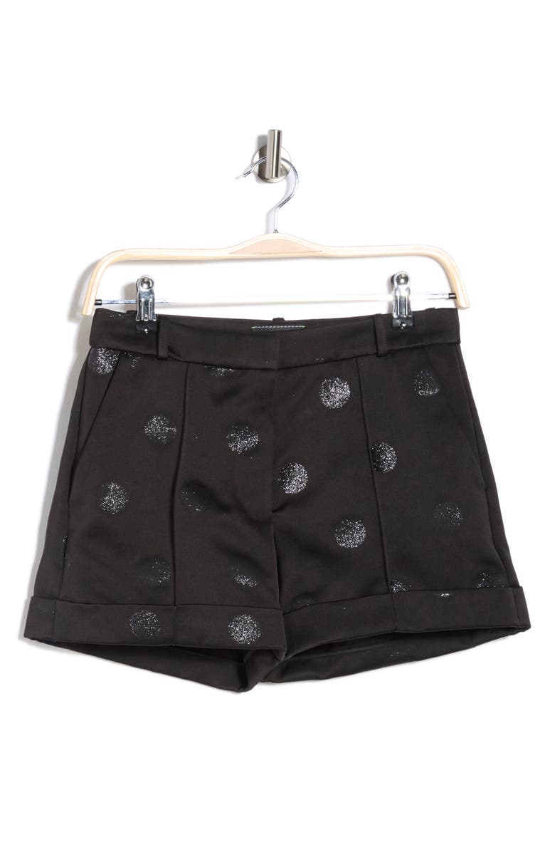 Longchamp Glitter Polka Dot Cotton Shorts, Alternate, color, Black