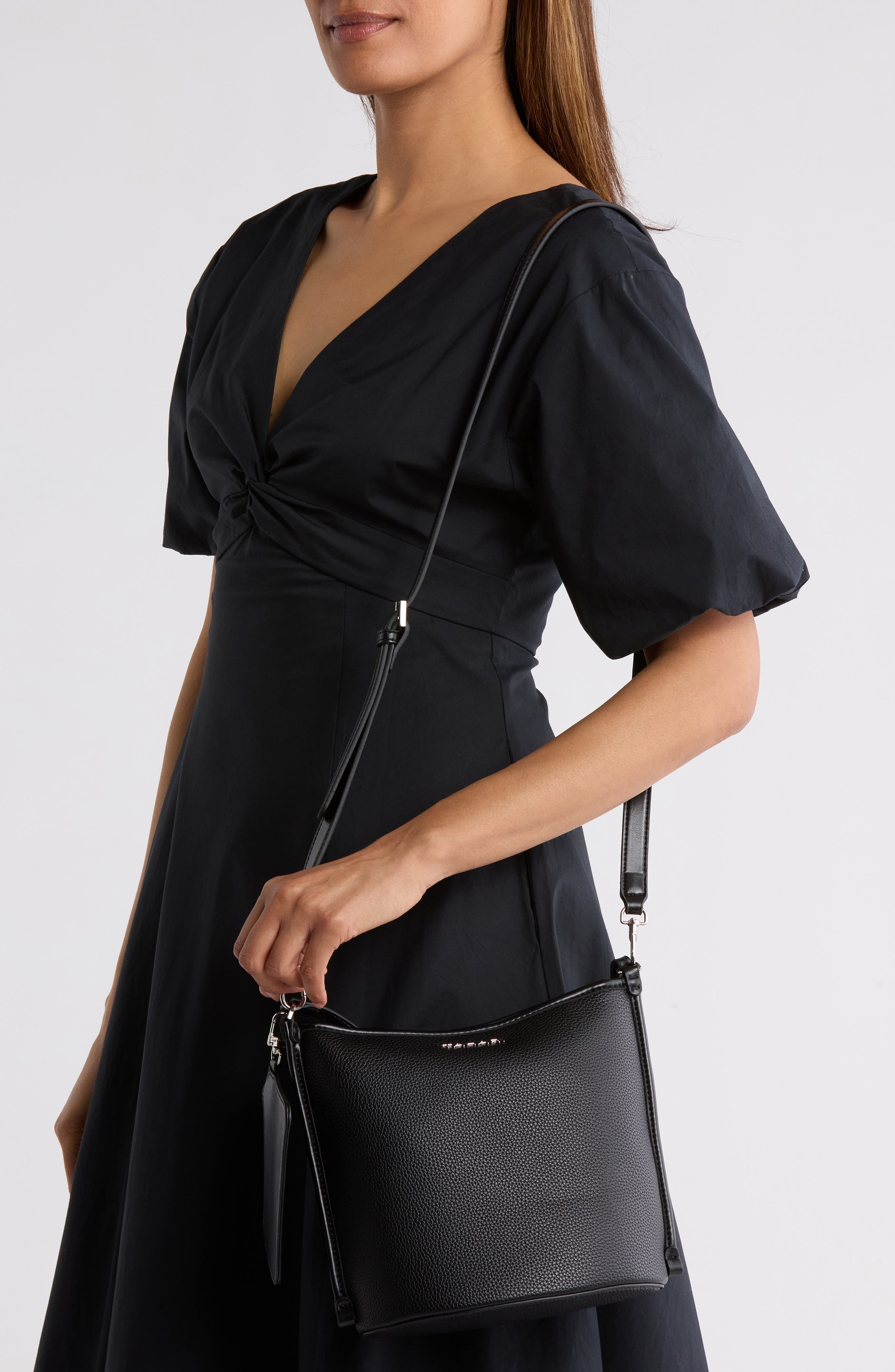 Tahari Carmine Zip Top Bucket Bag, Alternate, color, 