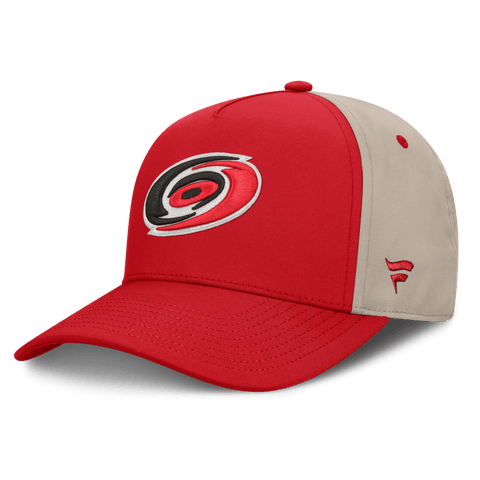 Men's Fanatics Red/Tan Carolina Hurricanes 2026 Stanley Cup Playoffs Locker Room Adjustable Hat