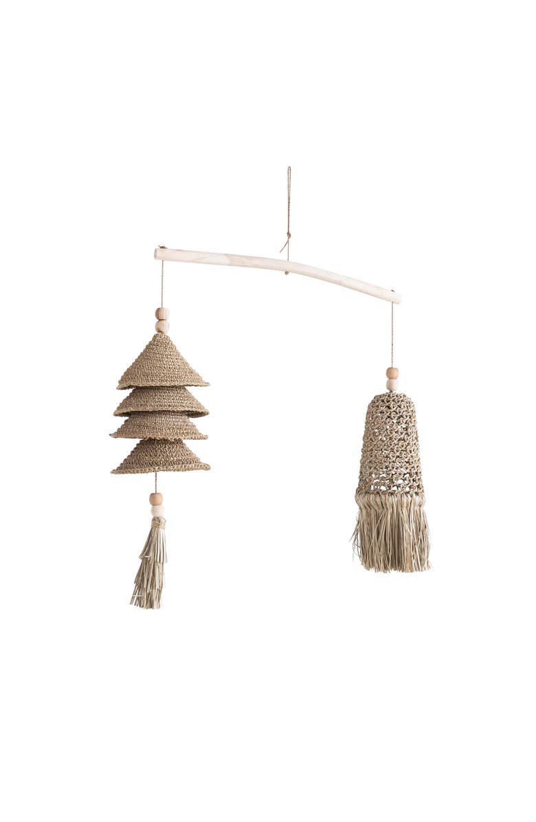 Storied Home 31.5 Inches Wood and Hand-Woven Seagrass and Rattan Wall Hanging, Main, color, 