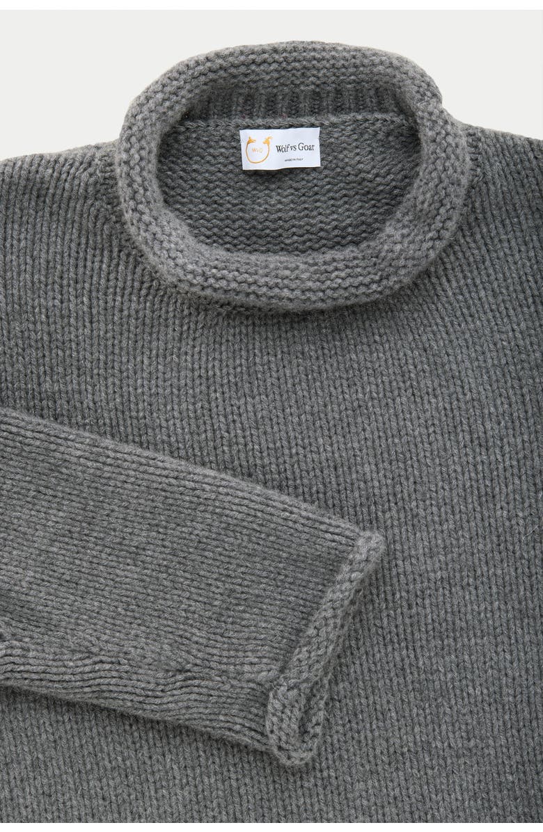 Wolf Vs. Goat (WvG) Chunky Roll Neck Sweater Cashmere Mélange, Alternate, color, Lubecca