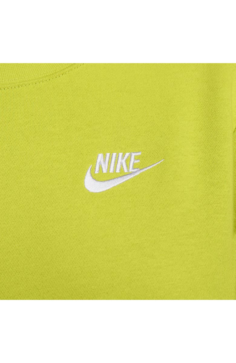 Nike Sportswear Club Fleece Crewneck Sweatshirt, Alternate, color, Bright Cactus/ White