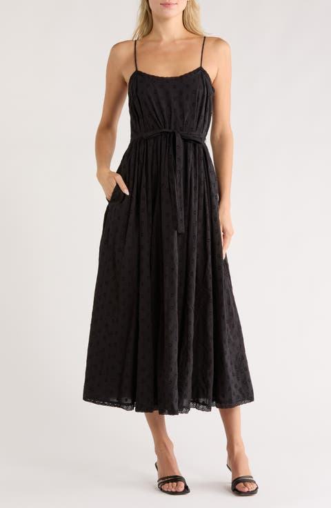 Cerise Clip Dot Lace Trim Dress