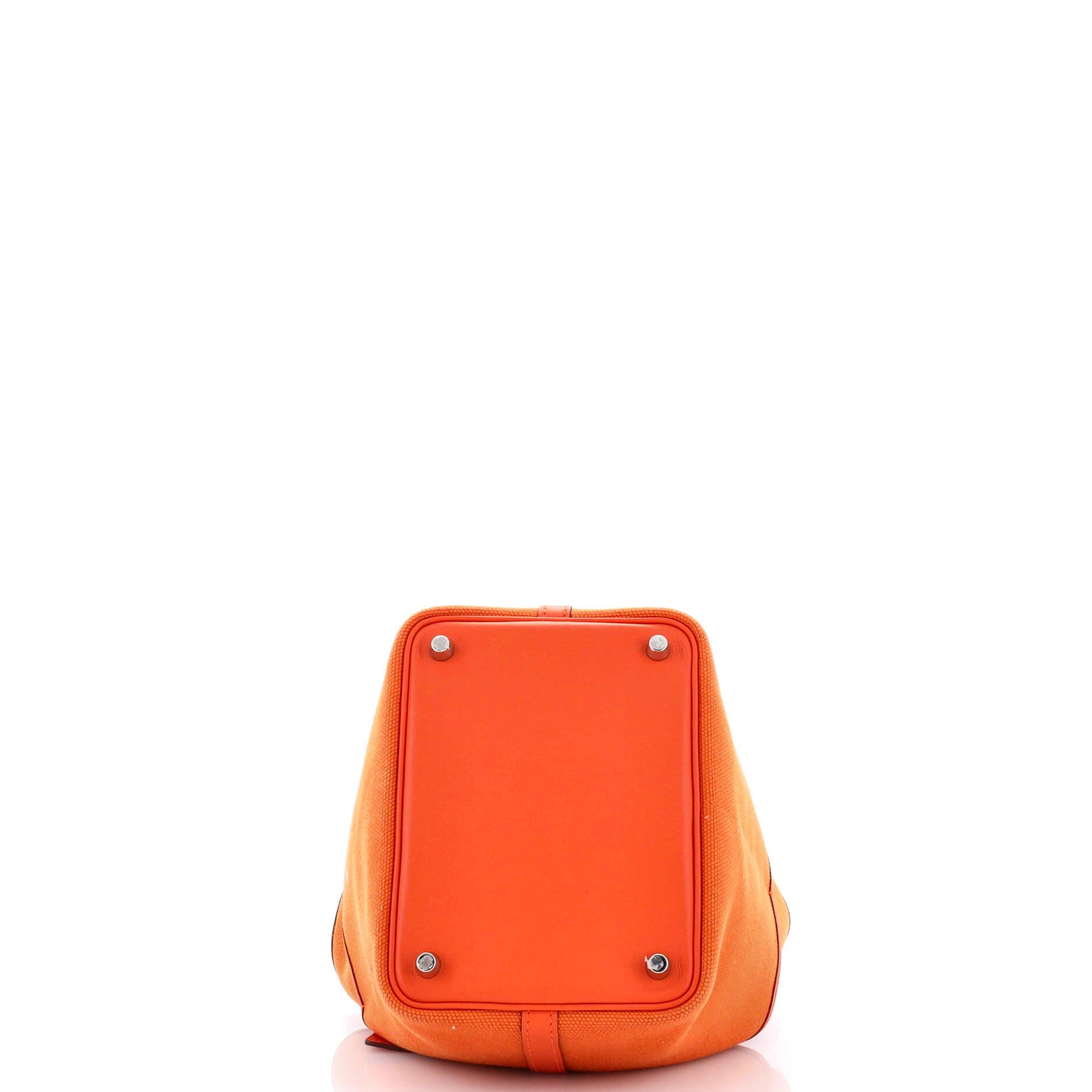 Pre-Owned Hermes Cargo Picotin Lock Bag Canvas and Swift PM, Alternate, color, Orange Minium