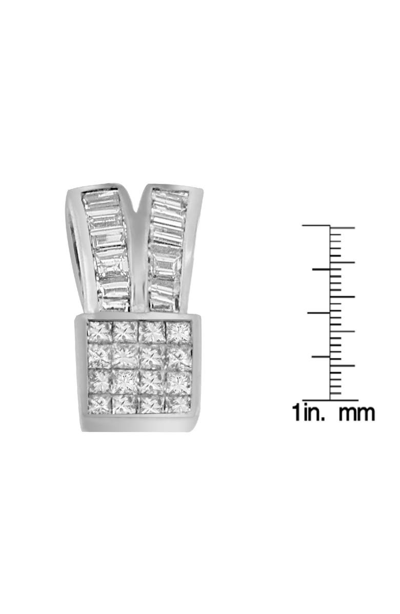 Haus of Brilliance 14K White Gold 1 5/8 cttw Diamond Heart Ribbon Pendant Necklace, Alternate, color, White