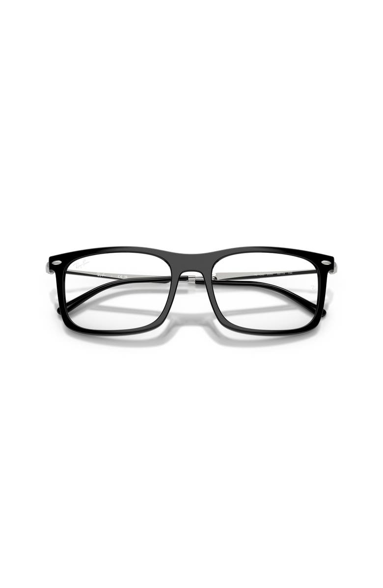 Ray-Ban 54mm Rectangle optical glasses, Alternate, color, Black