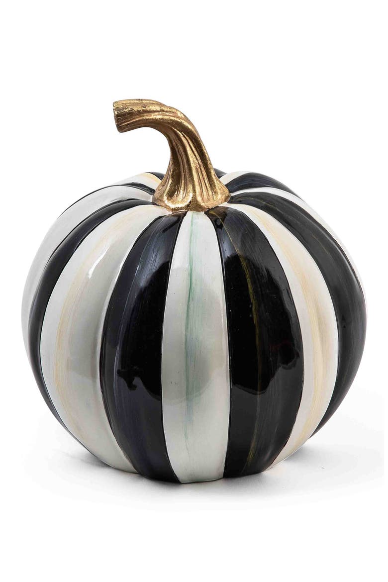 Courtly Stripe Small Pumpkin, Main, color, BLACK