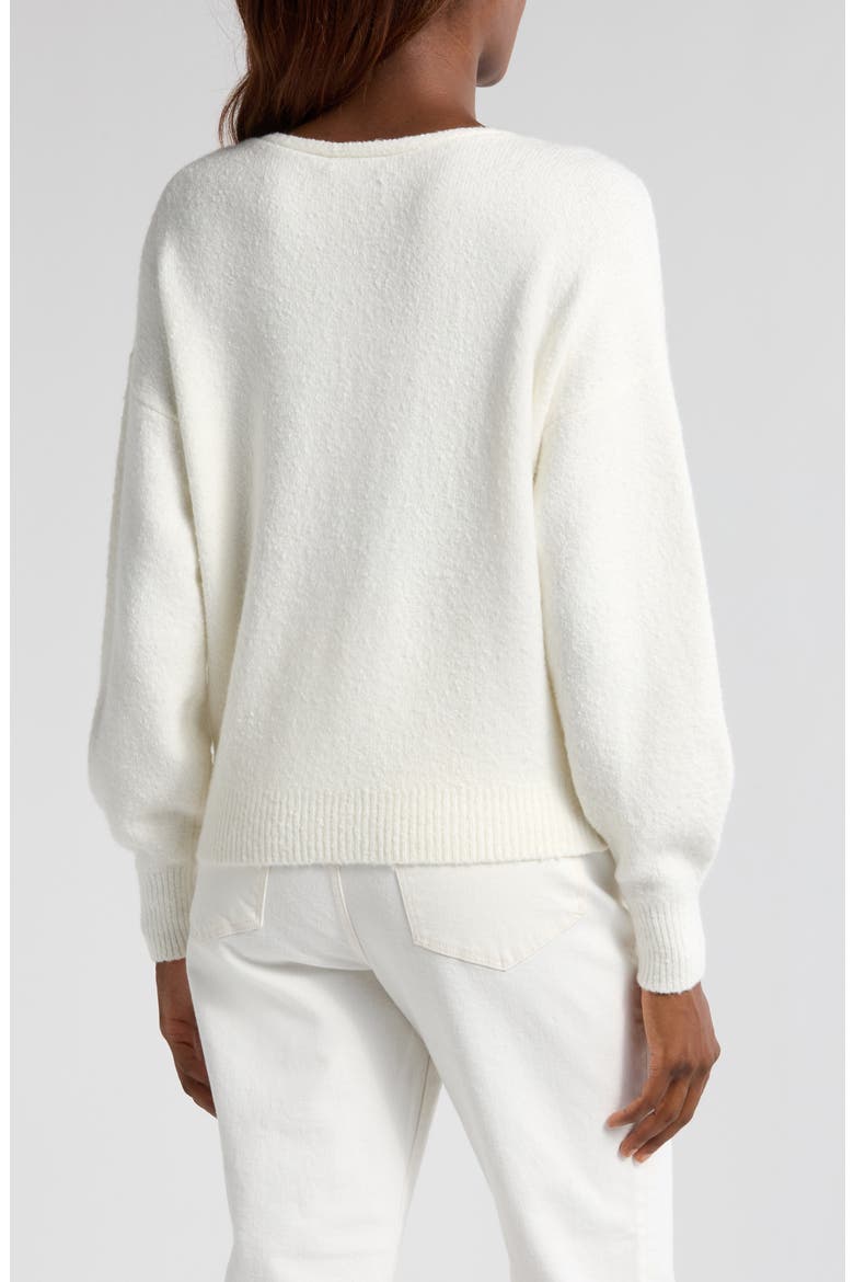 V-Neck Wedge Sweater, Alternate, color, WINTER WHITE