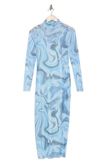 AFRM LOS ANGELES AFRM LOS ANGELES MARNI TURTLENECK LONG SLEEVE MESH DRESS