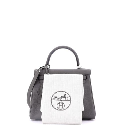 Pre-owned Hermes Hermes Kelly Handbag Grey Togo With Palladium Hardware 25 In Gray