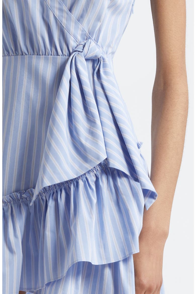 Lila Stripe Asymmetric Ruffle Minidress, Alternate, color, BLUE HYDRANGEA MULTI