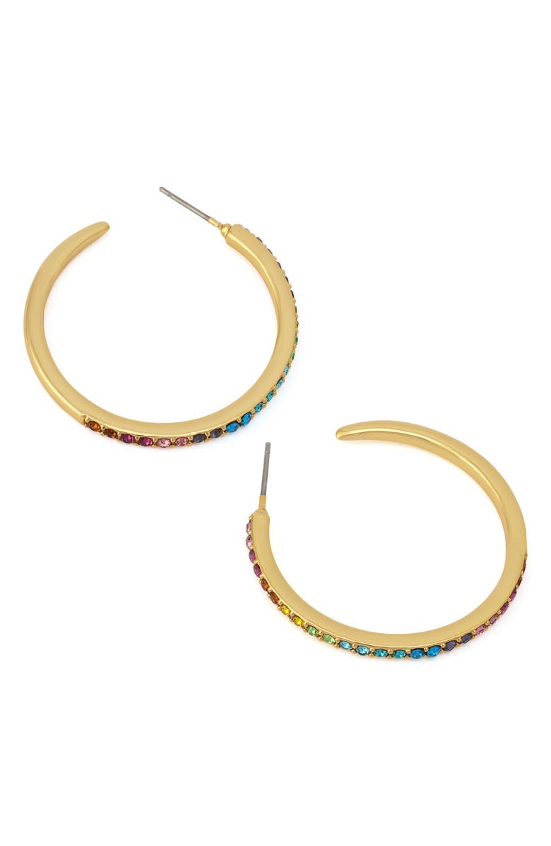 Kurt Geiger London Medium Pavé Hoop Earrings, Alternate, color, Gold/ Multi