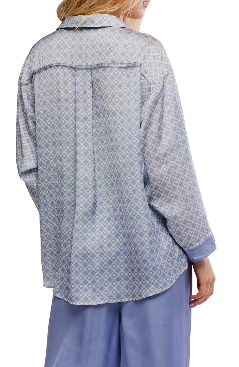 Free People Dreamy Days Print Pajamas, Alternate, color, Lime Kiwi Combo