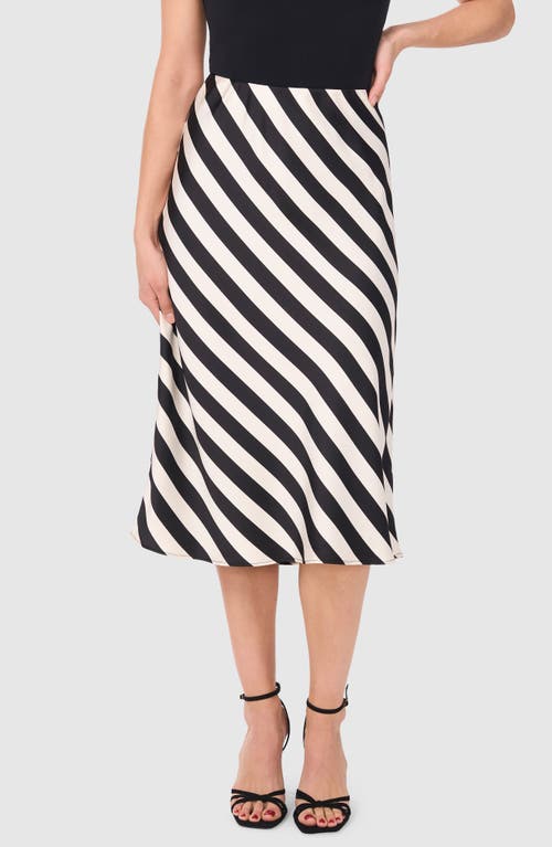 Halogenr Halogen(r) Solstice Stripe Satin Midi Skirt In Rich Black