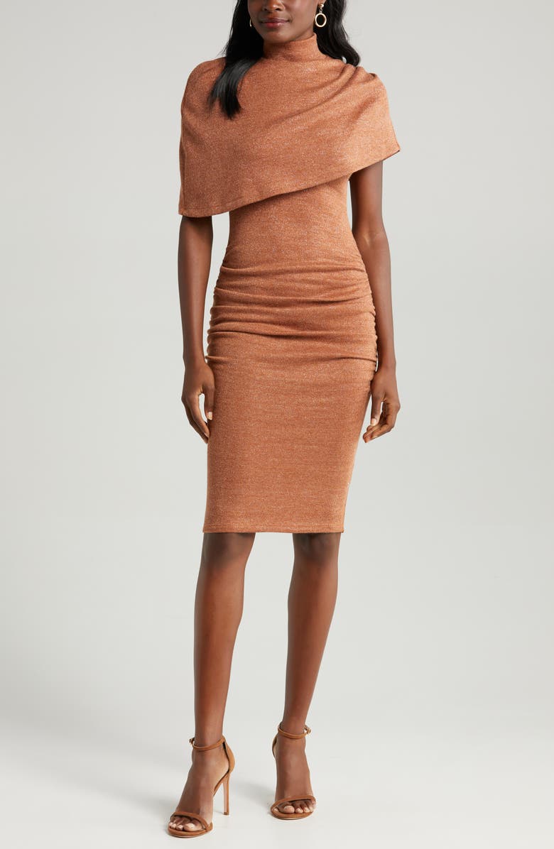 Black Halo Eleanor Popover Ruched Body-Con Dress, Alternate, color, 