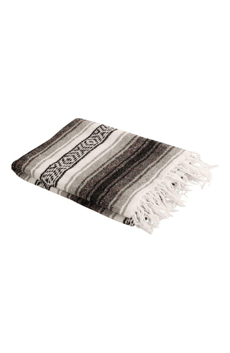 Hugger Mugger Mexican Yoga Blanket, Main, color, Gray