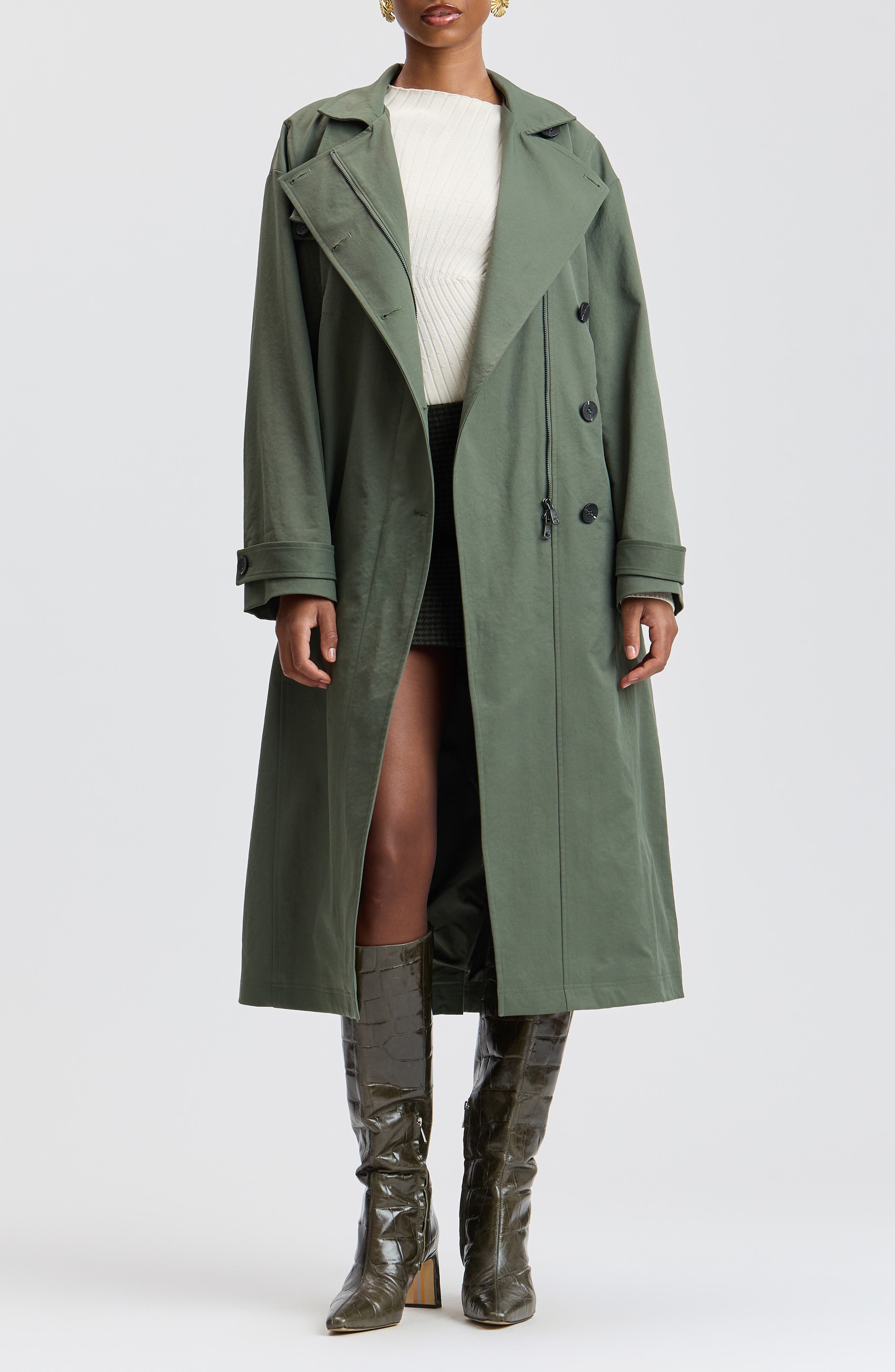 Asymmetric Oversized Trench Coat