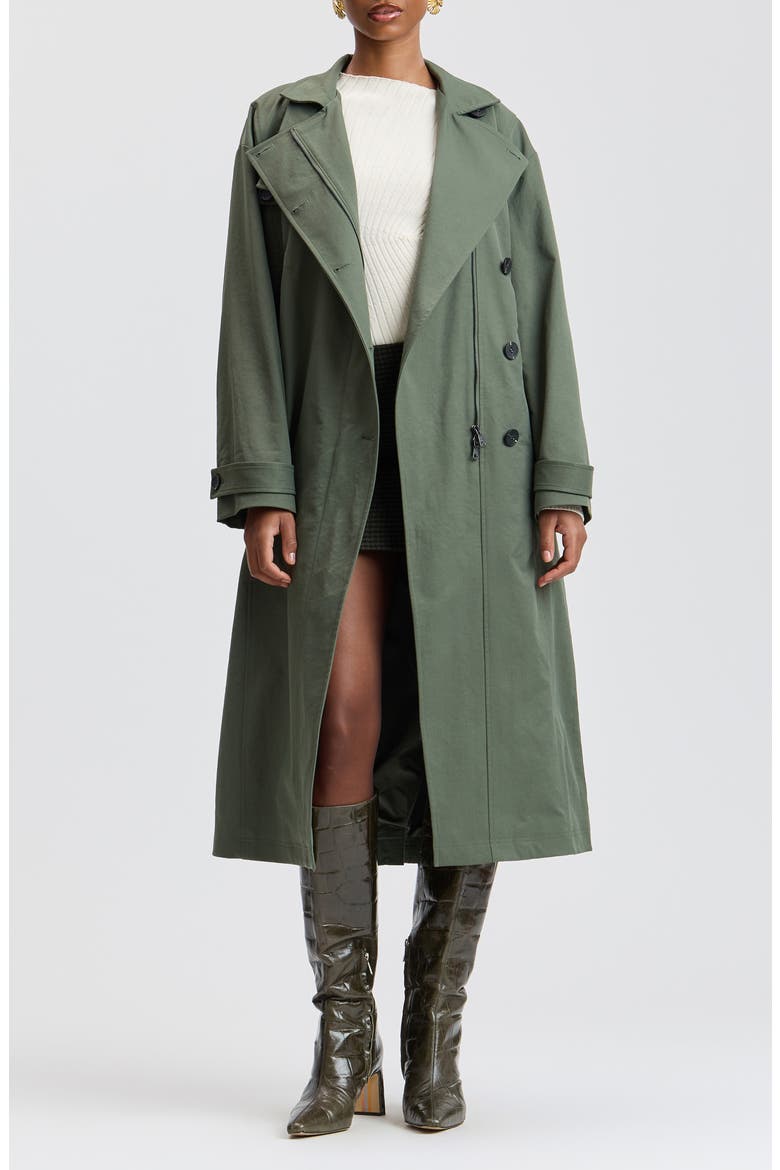 Asymmetric Oversized Trench Coat, Main, color, CLOVER
