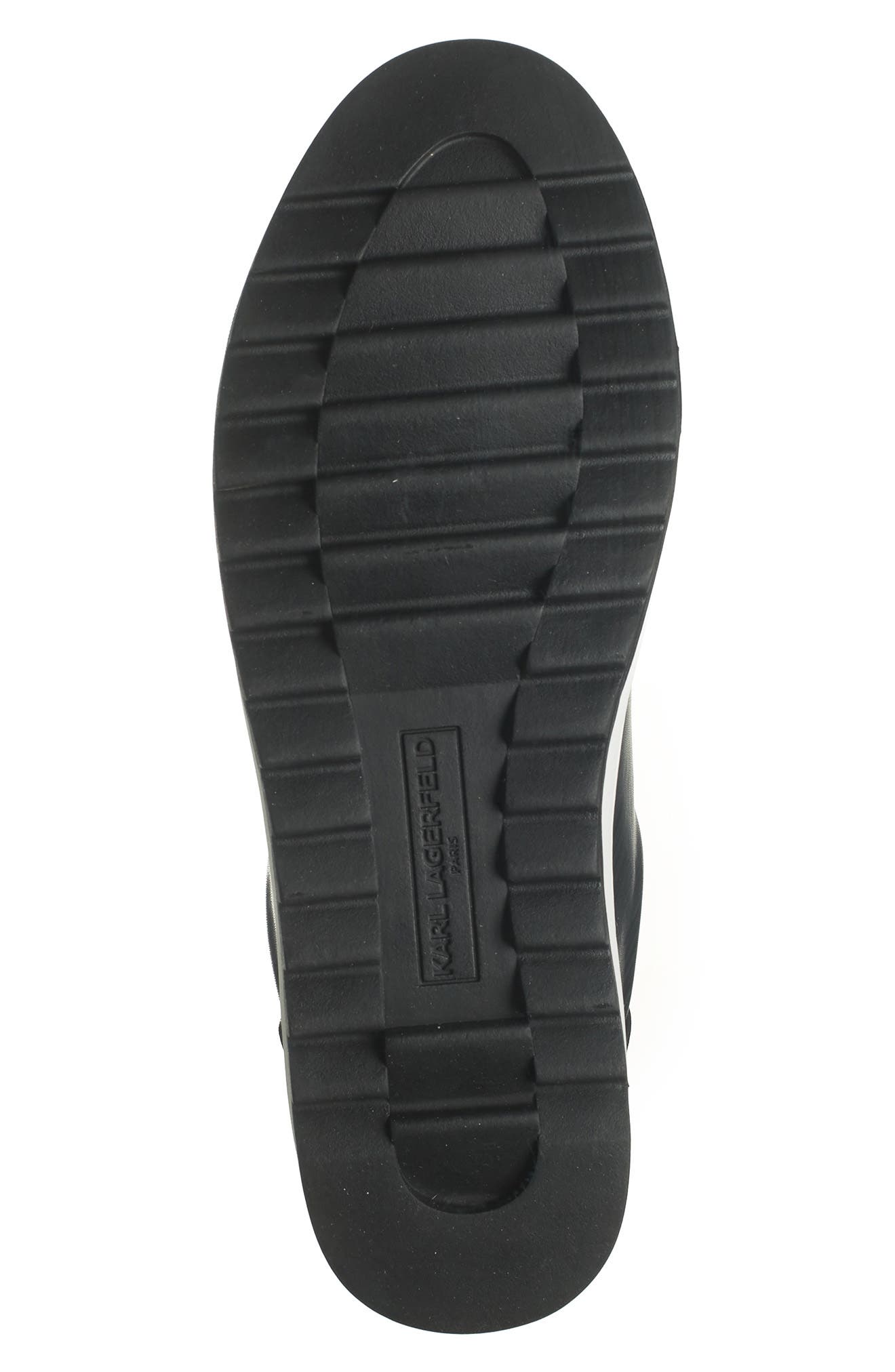 KARL LAGERFELD PARIS Leather Low Top Sneaker, Alternate, color, Black