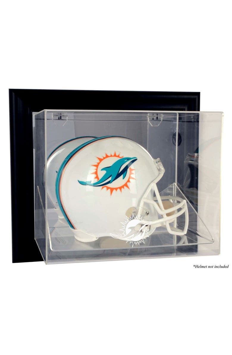 FANATICS AUTHENTIC Miami Dolphins (2013-Present) Black Framed Wall-Mountable Helmet Case, Main, color, 