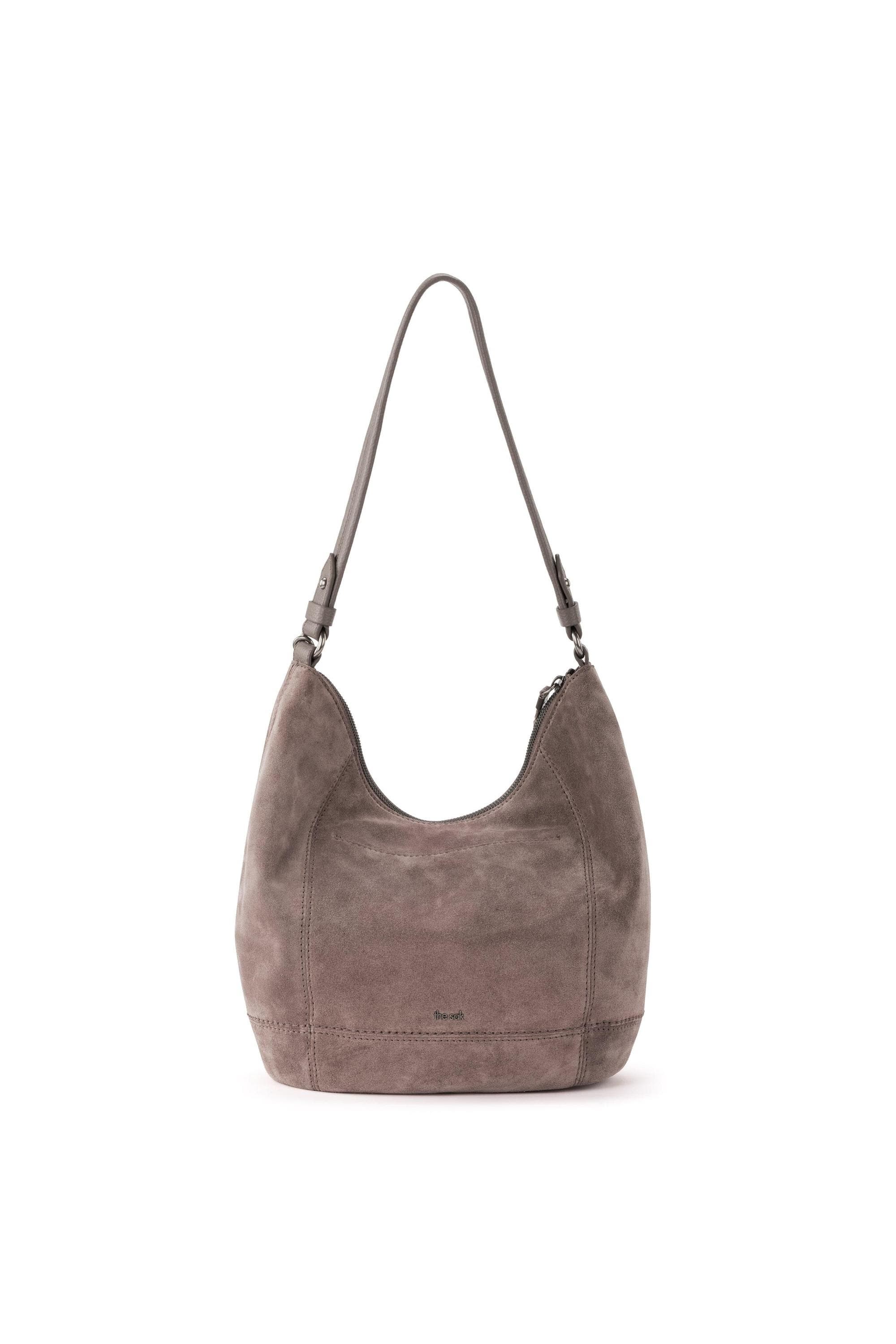 Sequoia Hobo Leather Bag, Alternate, color, Mushroom Suede