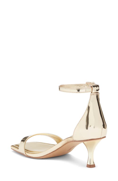 Vince Camuto Vinkely Square Toe Kitten Heel Sandal In Egyptian Gold Patent