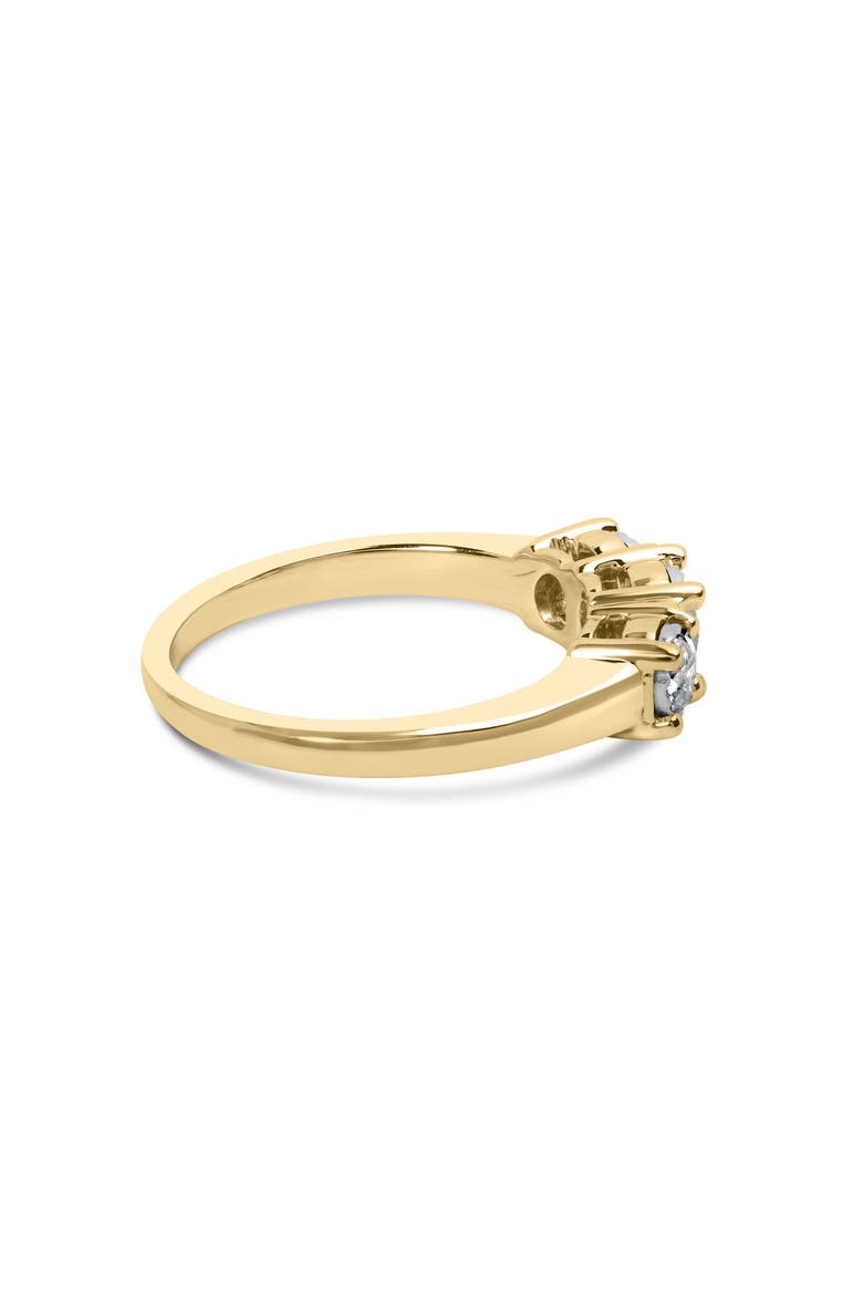 10K Gold 1/2 Cttw Round Diamond Three Stone Illusion Plate Ring, Alternate, color, Yellow Gold