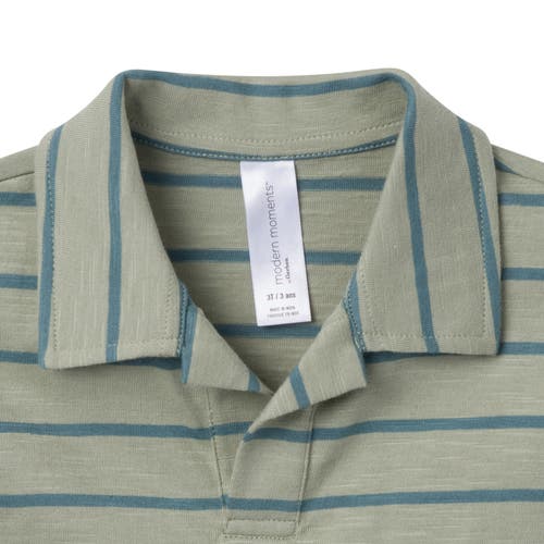 Modern Moments™ By Gerber Johnny Collar Shirt And Shorts Set In Medium Green Stripe