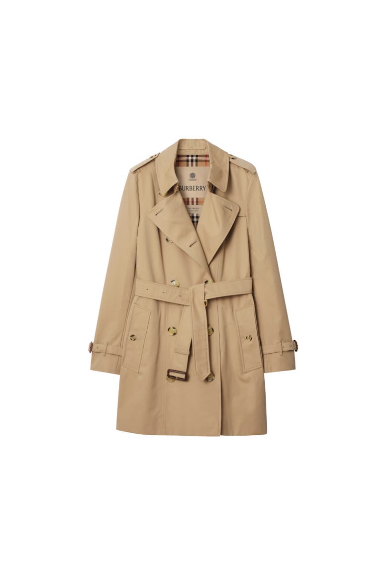 Short Chelsea Heritage Trench Coat, Alternate, color, Honey beige