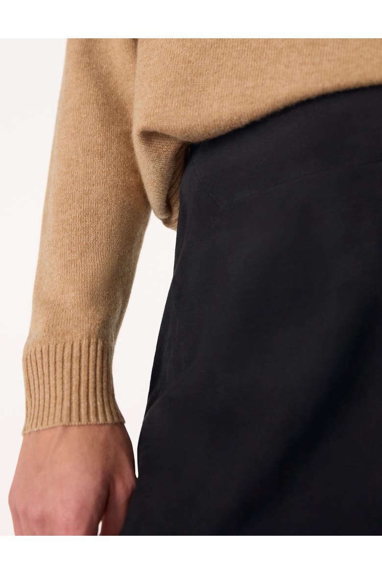 Suede A-Line Skirt, Alternate, color, Black
