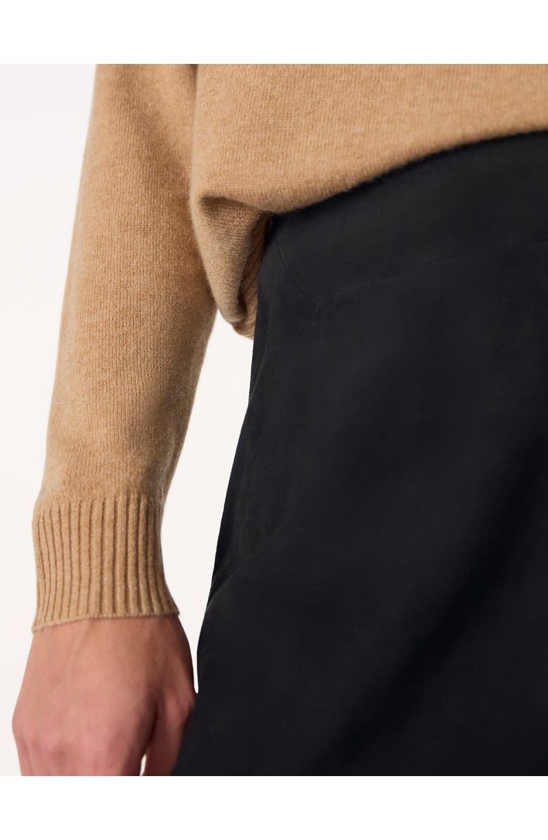 Whistles Suede A-Line Skirt, Alternate, color, Black