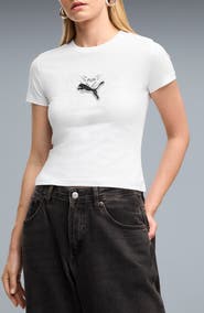 PUMA Street Glam Slim Fit Cotton Graphic T-Shirt