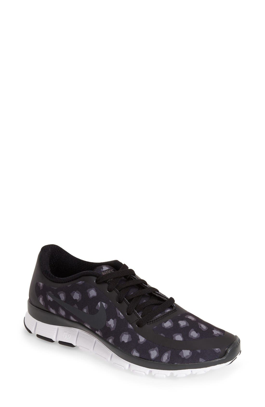 'Free 5.0 V4' Running Shoe, Main, color, BLACK/ GREY/ WHITE