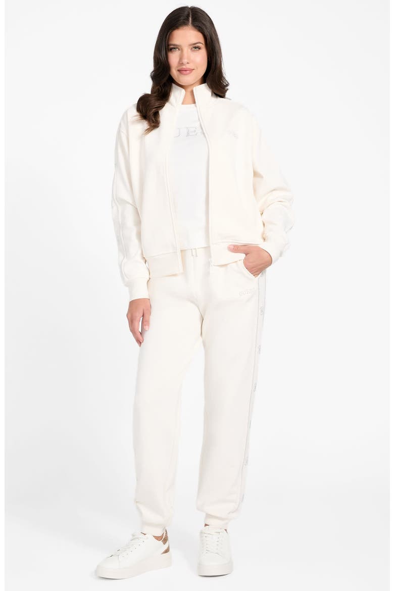 Octavia High Neck Full Zip Sweatshirt, Alternate, color, WHITE