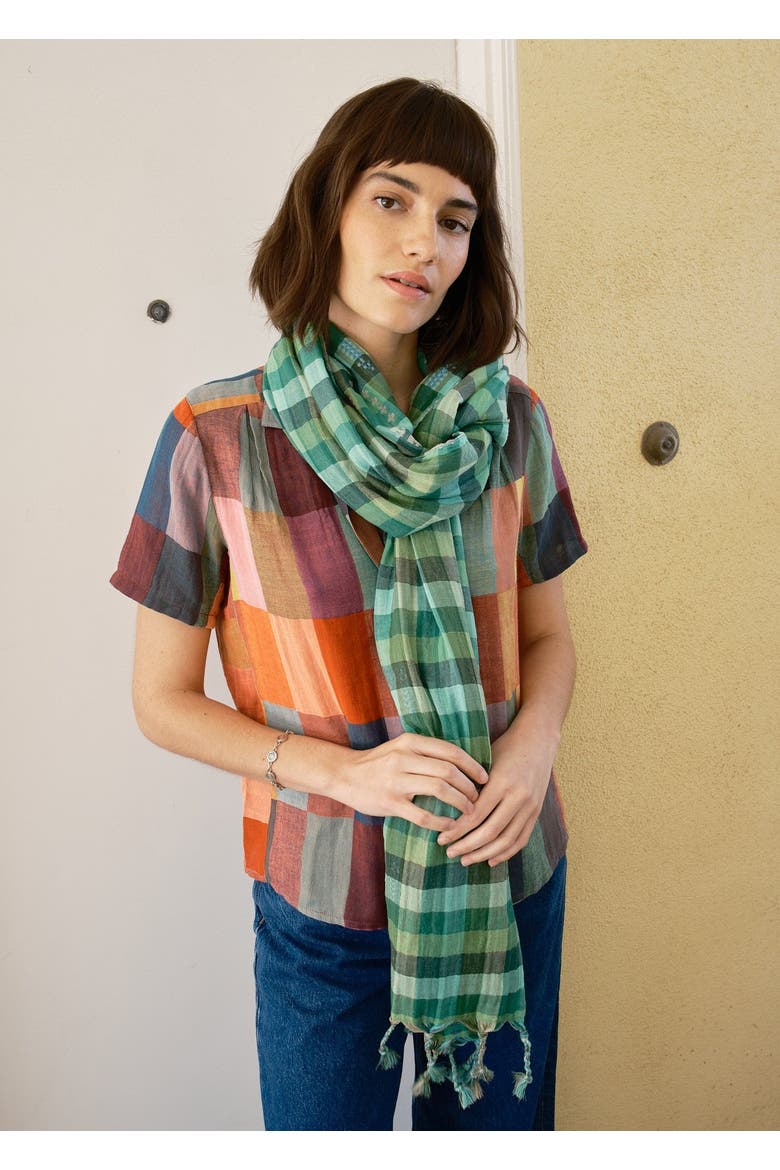 Alto Souble-sided Scarf with Tassels, Alternate, color, Garden