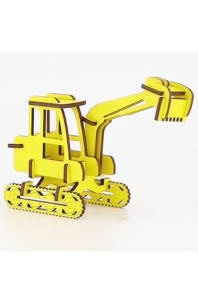 Little & Wood Woodlet Medium Digger, 3D Wooden Kit Set, Ages 6+, Alternate, color, Multicolored