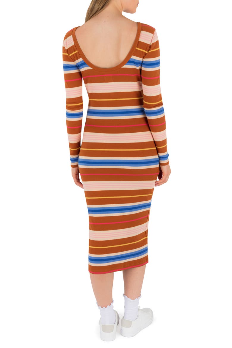 Just A Girl Long Sleeve Knit Midi Dress, Alternate, color, LEATHER BROWN