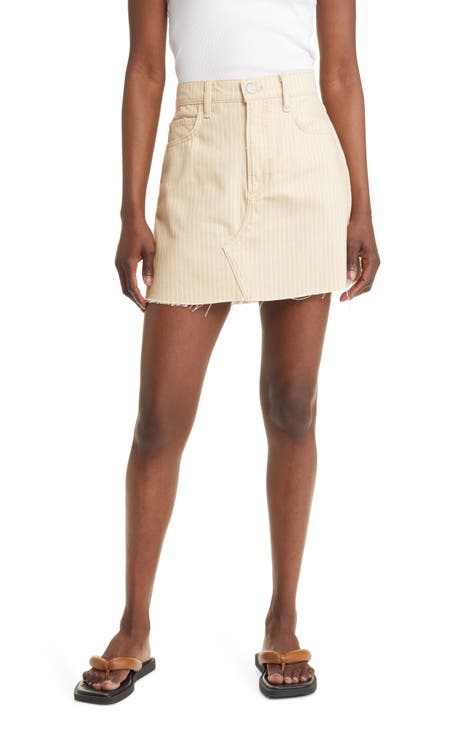 Le High 'N' Tight Raw Hem Denim Skirt