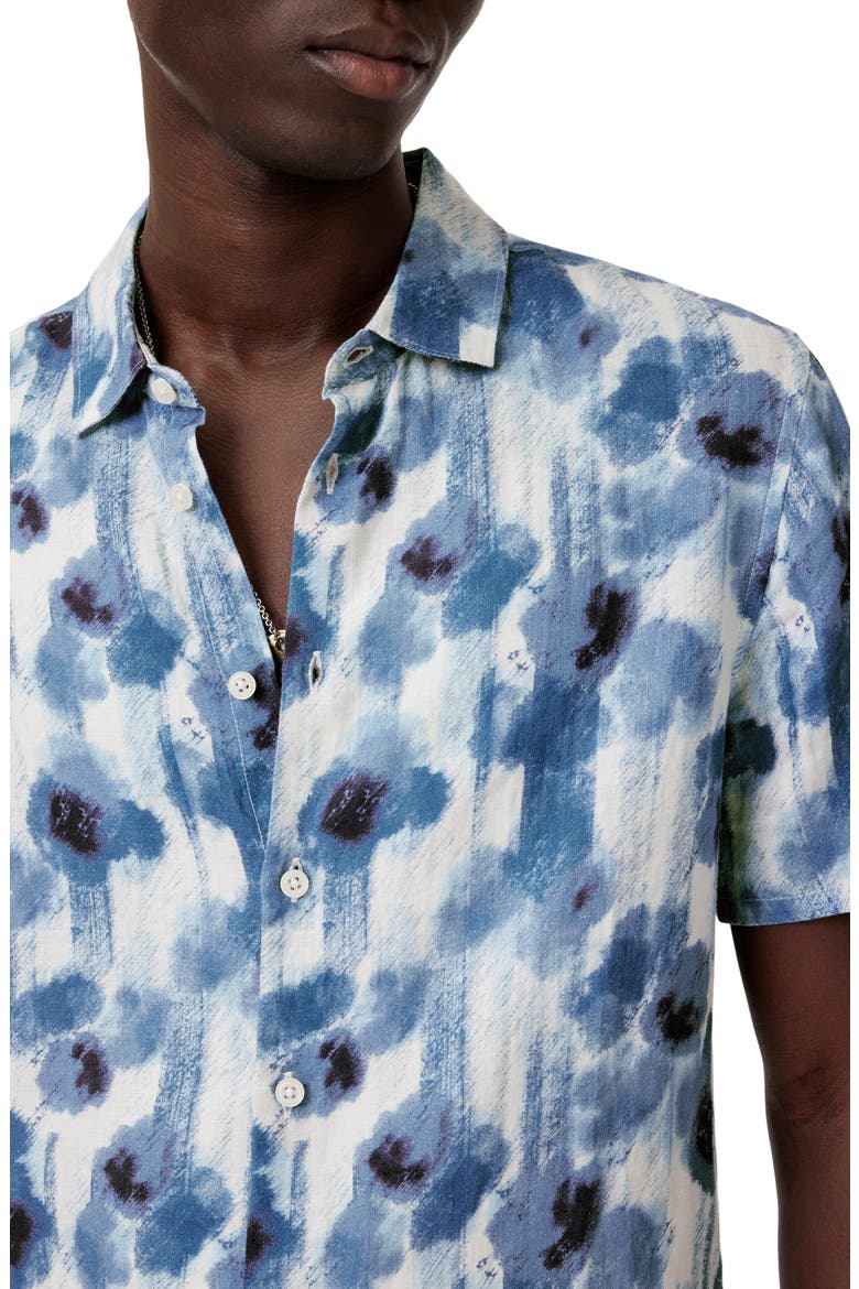 Sean Short Sleeve Button-Up Shirt, Alternate, color, FOUNTAIN HEATHER